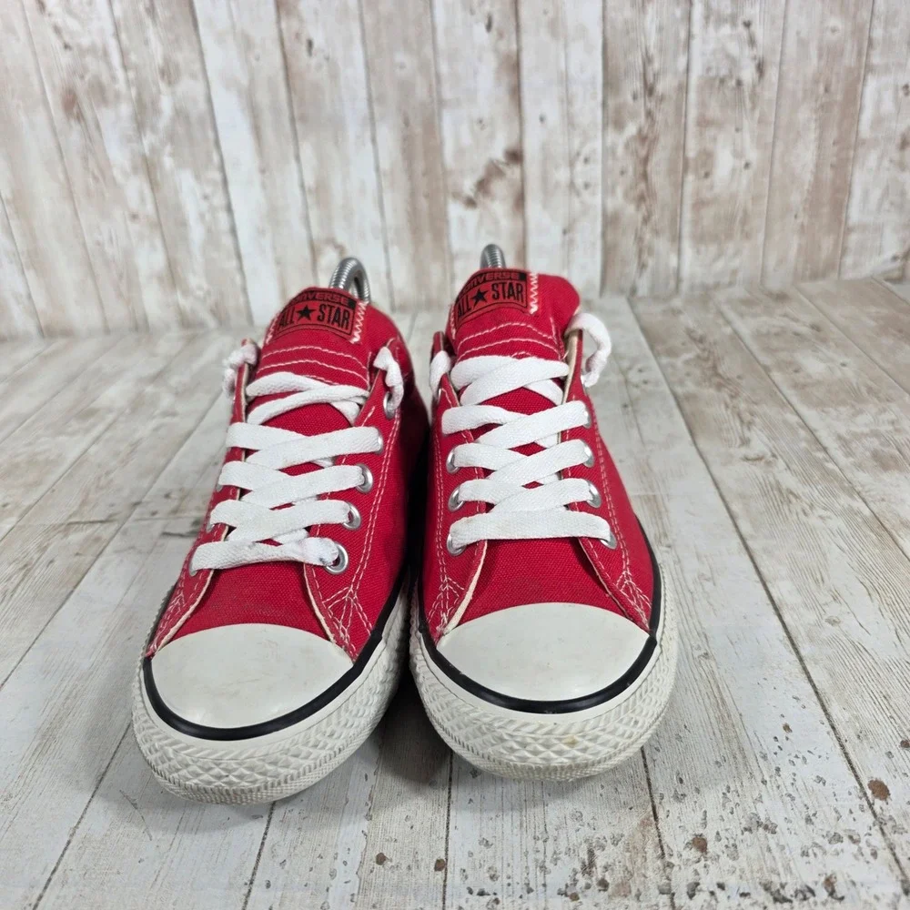 Converse All Star Junior Red Low Top‎ Canvas Sneakers Shoes Size 5 Youth - Picture 4 of 8